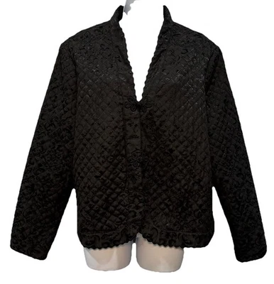 Hearts of Palm Blazer Women’s Size 18 Black Quilted Full Lining Long Sleeve - Image 1 of 4