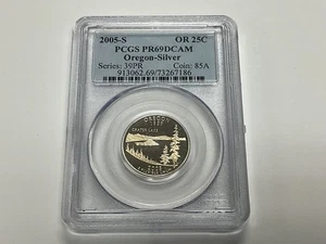 ✅ 2005-S Oregon 90% SILVER Washington Quarter ~ PCGS GRADED PR69DCAM - Picture 1 of 5