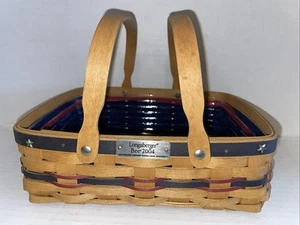 Longaberger 2004 Bee BASKET COMBO Star Tacks, Liner, Protector -- Patriotic - Bild 1 von 11