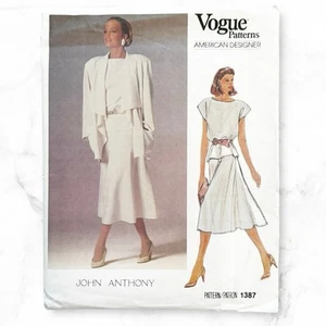 Vogue Pattern 1387 Vintage John Anthony Design Jacket Top Skirt Size 12 Uncut - Picture 1 of 3