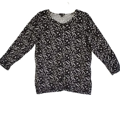 Cárdigan East 5th blanco y negro con botones manga larga XL carrera Foto 1 de 4