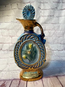 Jim Beam Kentucky Straight Bourbon Whiskey Ceramica Blu Bottiglia da Collezione 1973 - Foto 1 di 10