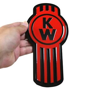1pc Kw Bug Hood Grille Logo Decal Sticker Fender Emblem For Kenworth Black Red