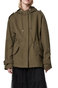 AllSaints X4402 Women’s Army Green Kelsie Oversize Jacket Size XS - Picture 1 of 5