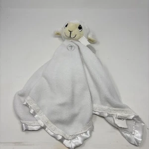 Precious Moments Lamb White Baby Lovey Religious Cross Security Blanket Plush - Picture 1 of 8