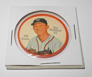 1962 Salada Tea Baseball Coin Pin #159 Roy McMillan Milwaukee Braves Near Mint