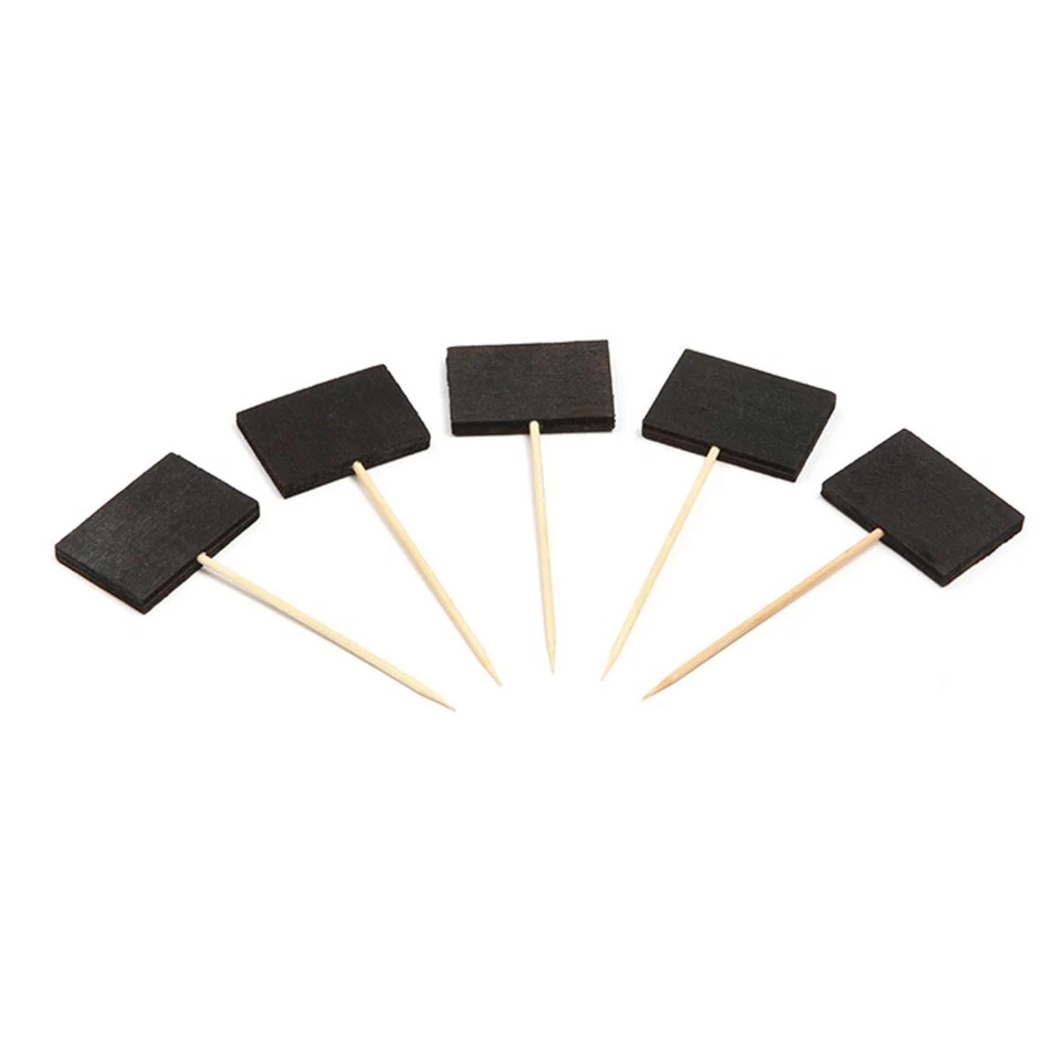 Picker mit Kreidetafel aus Holz, 35 x 25 / 90 mm, 100 Stück - Bild 1 von 1