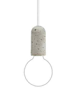 Nud Base Concreto Lámpara Colgante - Cable Textil 3M - Blanco Mate - Batida - Imagen 1 de 6