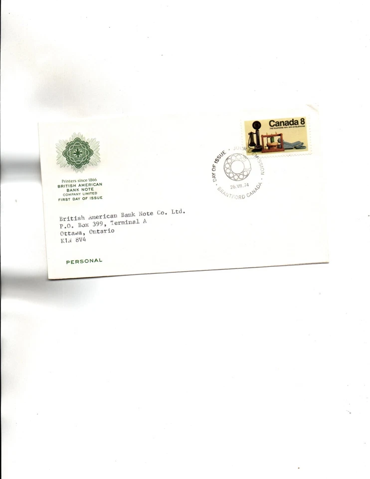 Sc#641 Telephone   FDC BRITISH AMERICAN BANK NOTE CO.-BABN cachet - Image 1 of 1