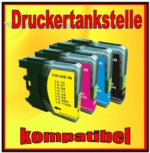 4 x komp. Patrone für BROTHER MFC-490CW 5490CN 5890CN 5895CW * ers. LC 980 1100 - Bild 1 von 2