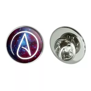 Atheist Atheism Symbol In Space Metal 0.75" Lapel Hat Pin Tie Tack Pinback - Picture 1 of 4