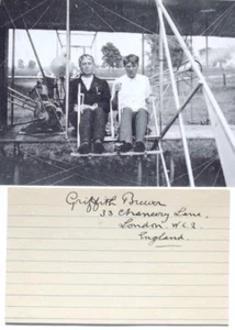 Griffith Brewer English Pioneer Balloonist Founder Royal Aero Club Autograph - Picture 1 of 6