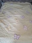 Pottery Barn Kids Butterfly Quilt only Twin yellow purple scalloped trim