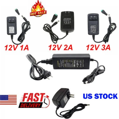 1A 2A 3A 5A Power Supply Adapter DC 12V Converter Charger For LED Strip Lights - Image 1 of 4