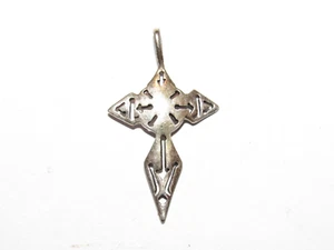 01J13 Grazioso Medaglione Ciondolo Gioiello Argento Massiccio 925 Croce Gesù - Bild 1 von 2