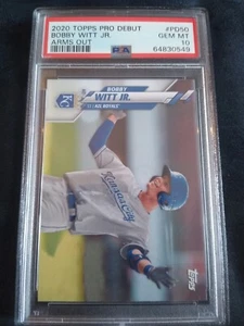 2020 Topps Pro Debut Bobby Witt JR Arms Out Photo Variation PSA 10 + base PSA 9 - Picture 1 of 4