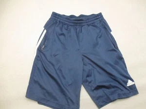 ADIDAS CLIMALITE Size M Boys Blue Stretch Waist Zip Pocket Running Shorts 082 - Picture 1 of 7