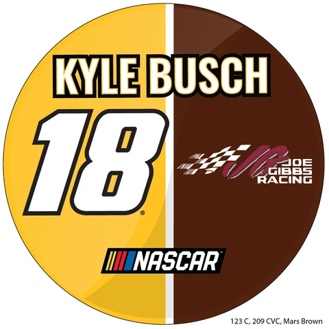 NASCAR #18 KYLE BUSCH 4" ROUND MAGNET-NASCAR MAGNET Cover