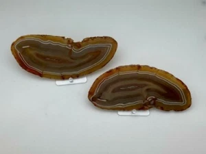 Specimen Brazilian Polished Agate Slices Matched Pair - Picture 1 of 1