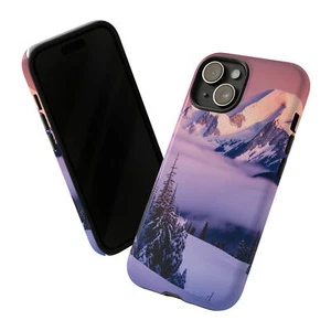 Funda de teléfono diseñada a mano Snowy Mountains para iPhone Samsung Google Pixel - Imagen 1 de 173