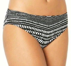 Kenneth Cole NY Women's Hipster Bikini Bottom Swimwear, Black/White, M, L, XL - Picture 1 of 5