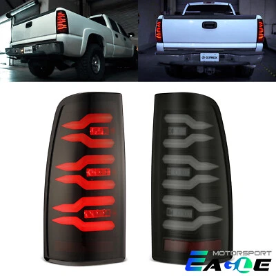 Luces traseras LED negras Fit 99-06 Chevrolet Silverado/GMC Sierra serie LUXX Foto 1 de 4