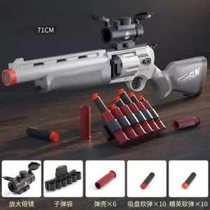 Shell Throwing Soft Foam Dart Revolver Blaster Air Pump Shot Gun Rifle Toy Gun A - Picture 1 of 9