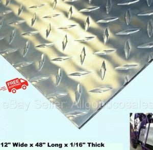 Diamond Plate 1/16" Thick x 12" Wide x 48" Long Polished Aluminum Alloy 3003 - Picture 1 of 6