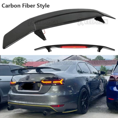 Luz de freio asa spoiler porta-malas traseiro carbono 52" para Volkswagen Jetta 2011-2018 - Imagem 1 de 4