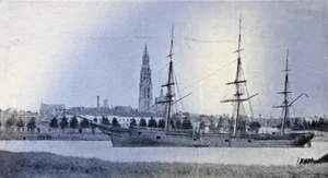 1912 Vintage Illustration USS Niagara At Antwerp Civil War - Picture 1 of 3