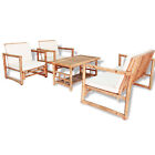 4 Piece Garden  Set With Cushions Bamboo W6d8
