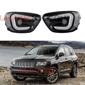 LED DRL Daytime Running Light Lamp with Turn Signal For Jeep Compass 2013 2014 - Picture 1 of 8
