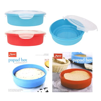 Plastic Papad Box Food Storage Containers Round Clip Lock Lid Airtight Box Cake - Image 1 of 4