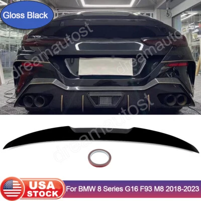 For BMW 8 Series G16 F93 M8 840i M850i Gloss Blk Rear Trunk Spoiler Tai Wing Lip - Imagem 1 de 4