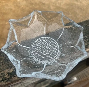 Blenko Art Glass Sunflower Bowl Clear 6.25” Floral Dish - Picture 1 of 8