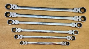 Sunex Tools 6 Piece Metric Long Handle Ratcheting Flex Head Wrench Set 8mm-19mm - Imagen 1 de 8