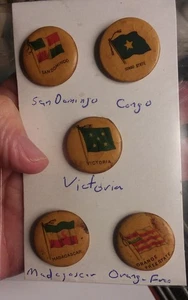 1896 süße Kaporal Flagge Pins - 5 verschiedene Länder - Orang Freistaat, Kongo, - Bild 1 von 1