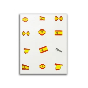 Confezione da 3 adesivi per unghie, decalcomania bandiera nail art Spagna / Spain (FAS-03) - Foto 1 di 1