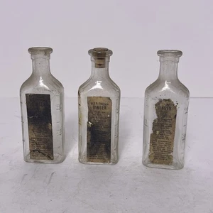 Antique Glass Bottle U.S.P. Tincture Ginger 1 1/2 Oz Apothecary W Label - (3) - Picture 1 of 23