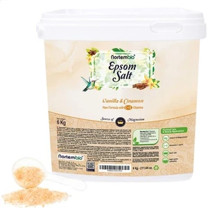 Nortembio Epsom Salts 6 Kg Vanilla and Cinnamon Sulfate Scented Bath Salts - Picture 1 of 24