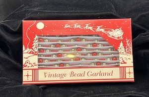 Bethany Lowe ghirlanda natalizia vintage vetro perline 108” rosso e oro in scatola - Foto 1 di 6