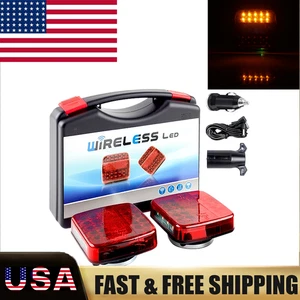2X 7Pin LED Magnetic Wireless Led Rear Tail Lights  For Trailer-Truck Automotive - Picture 1 of 20
