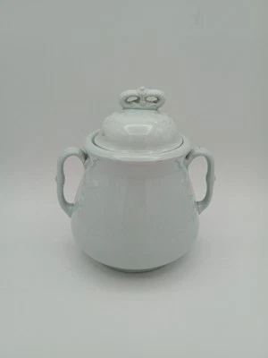 Antique J & G Meakin Hanley England Ironstone Sugar Bowl with Regal Crown Lid - Image 1 of 4