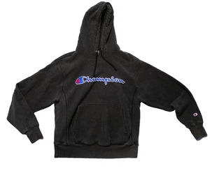 Champion Hoodie Mens Medium Reverse Weave Pullover Spell Out Dark Gray - Picture 1 of 9