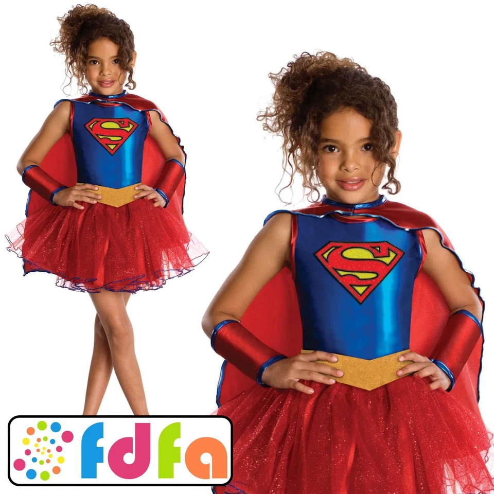 Rubies Official Supergirl Tutu DC Super Hero Girls Fancy Dress Costume New
