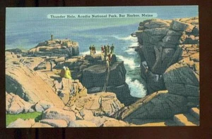 Thunder Hole Acadia Nat. Park Bar Harbor Maine Postcard - Picture 1 of 1