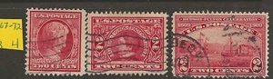 US Scott #367, 370, 372 USED F/VF Set of perf 1909 Commemoratives! 4 - Picture 1 of 1