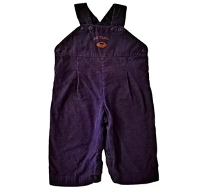 Boys vtg STRASBURG navy blue corduroy overalls 12 months football romper outfit - Picture 1 of 3