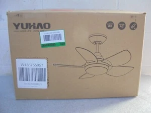 YUHAO 30in. Integrated LED Indoor Ceiling Fan in Matte Black with Remote Control - Picture 1 of 5