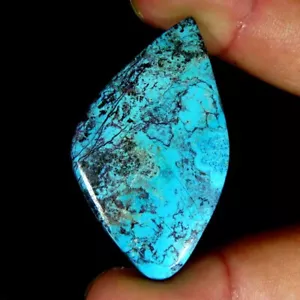 33.90Cts.100% Natural Designer Azurite Shattuckite Fancy Cab 26x45x5mm Top Gems - Picture 1 of 5